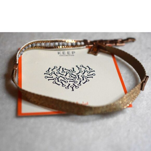 Keep Collection NWT Hostess Howlite Voyager Gold Tone Mesh Wrap Bracelet - Picture 1 of 6